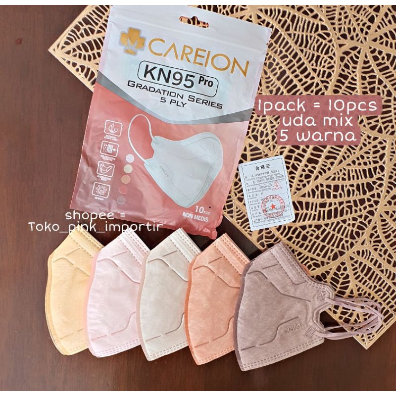 MASKER KN95 PRO CAREION GRADASI GRADATION SERIES ISI 10PCS | MASKER KN95 KN PRO GRADASI SERIES | MASKER CAREION HYBRID GRADATION SERIES | MASKER KN95 PRO CAREION MIX WARNA PACK ISI 10PCS