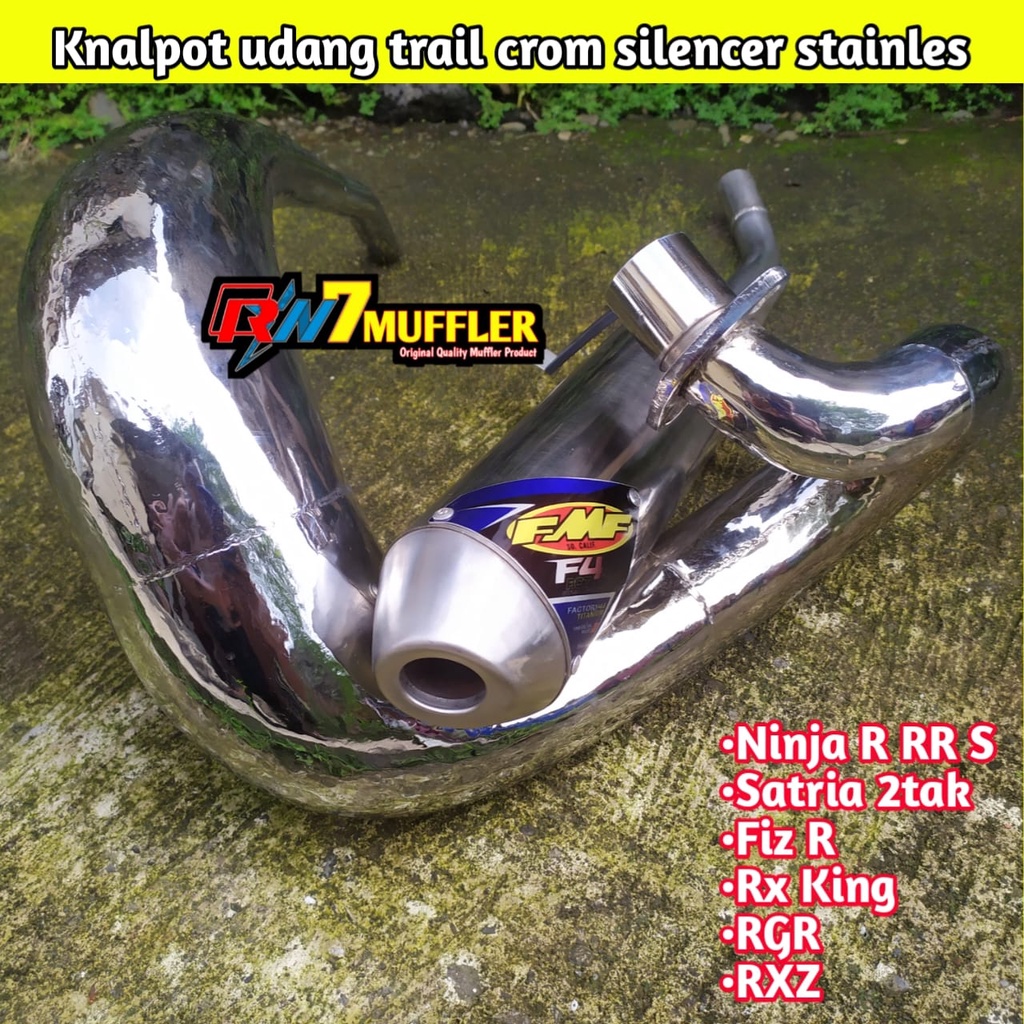 KNALPOT UDANG TRAIL NINJA-FIZ R-RGR CROM SILENCER STAINLES