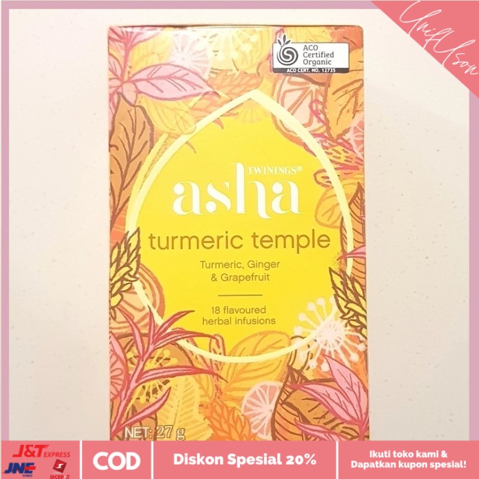

⭐COD⭐ Twinings Asha Organic Tumeric Temple 18 bags