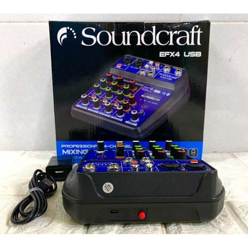 Mixer 4 Channel Soundcraft EFX4 baru usb support Soundcard effect vocal delay