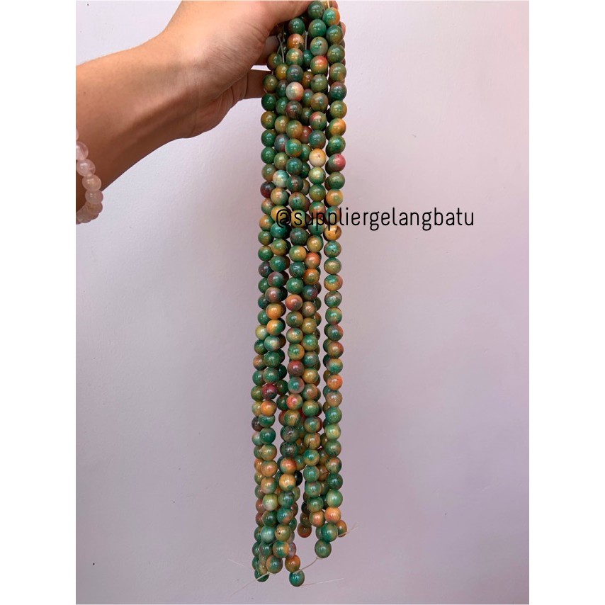 manau mangga 12mm garnet hijau kuning aksesoris bracelet necklackle aksesori fesyen cewek cowok batu