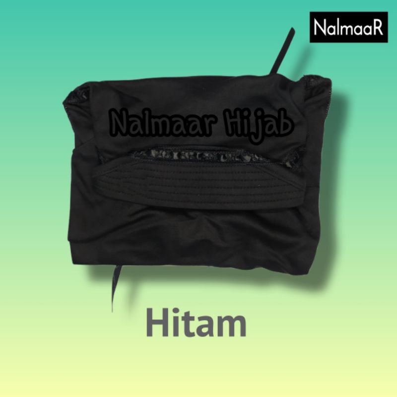 nalmaar hijab kerudung jilbab instan bergo anak sekolah sd smp sma dewasa serut pita atas warna hita