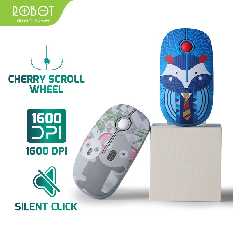 Mouse Wireless ROBOT M330 2.4GHz Silent Click Cherry Scroll Optical 1600DPI - Garansi Resmi 1 Tahun