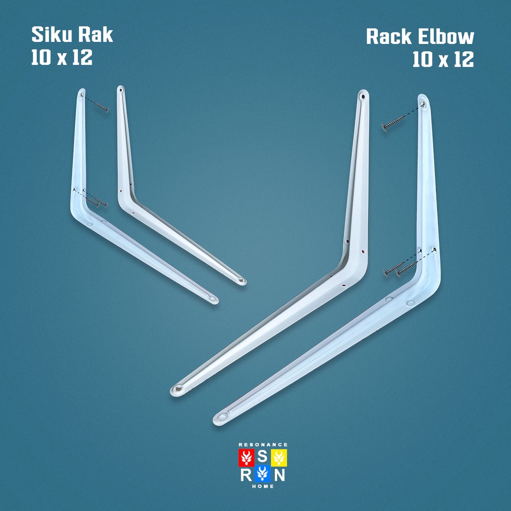 Siku Rak Besi L Putih Uk. 10x12 Inch l Shelf Bracket Resonance Home