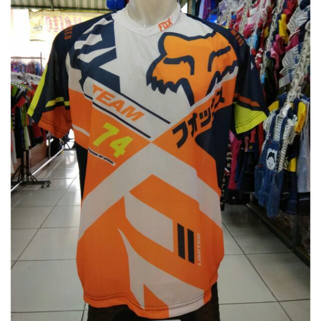 Jersey sepeda atau cross fox team pendek