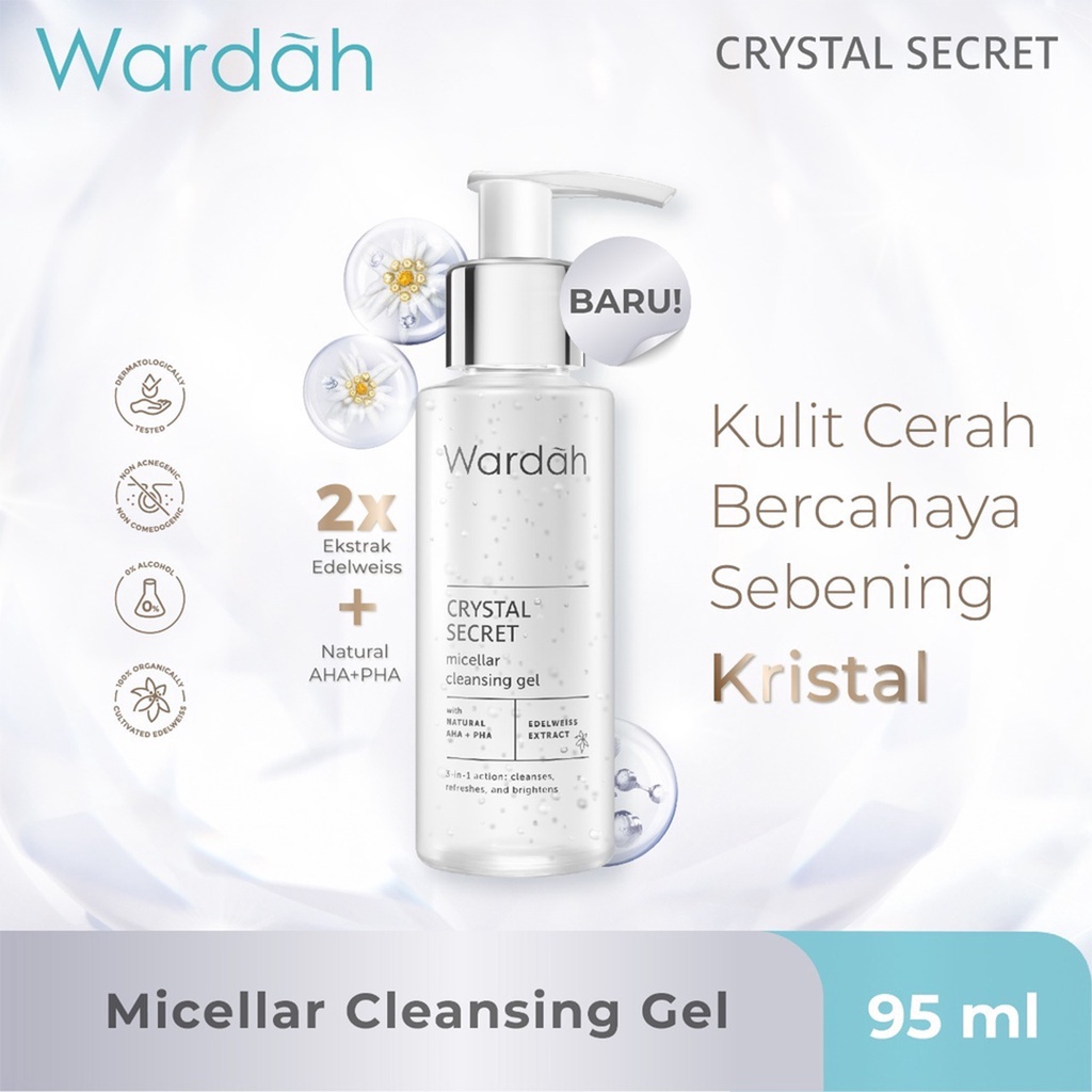 WARDAH White Crystal Secret Series Day Night Eye Cream Brightening Essence Mask Scrub (VC)