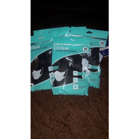 Masker duckbill merk orlee isi 10 pcs warna hitam