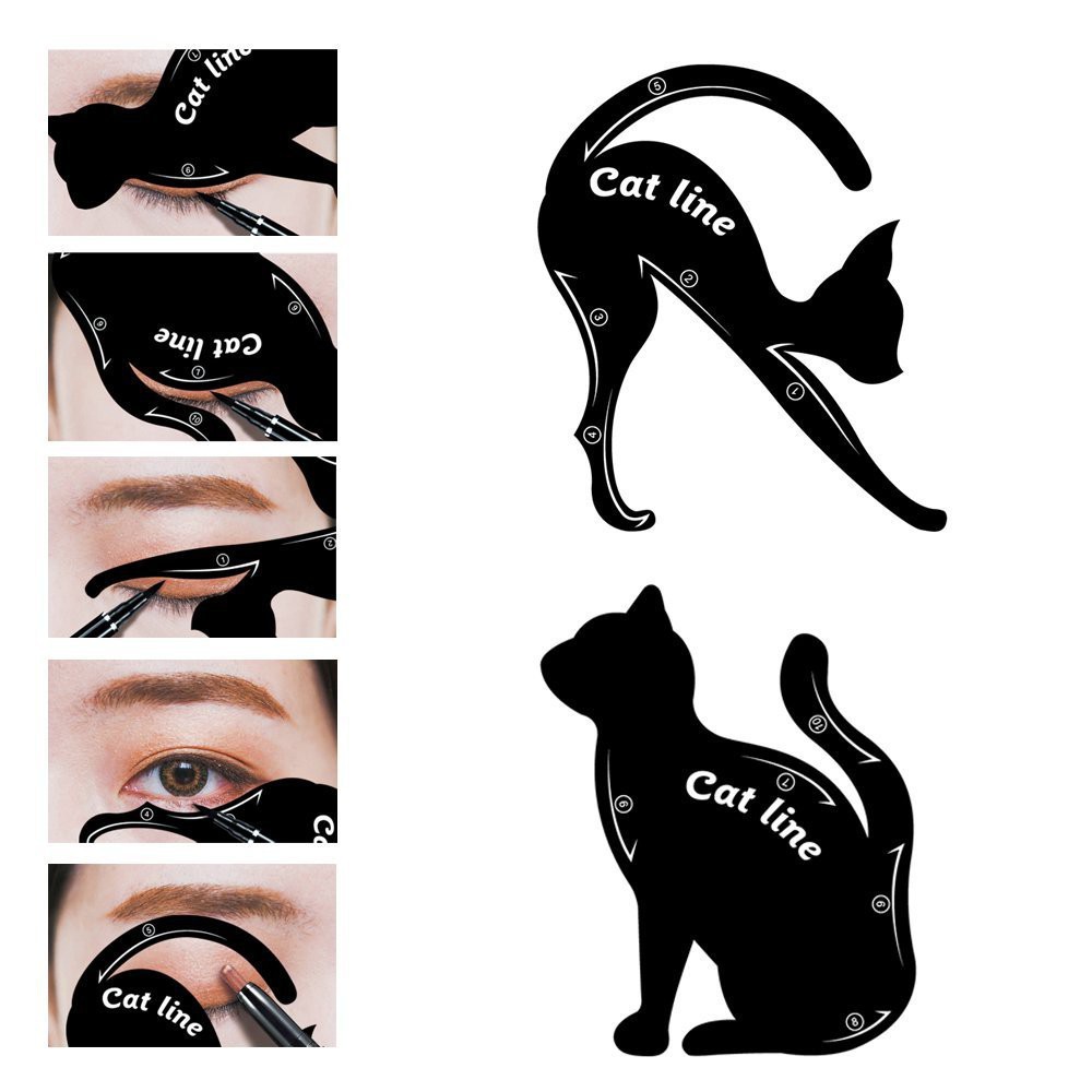 [Bayar Di Tempat][HOT DEALS] POPULER / FASHION / Premium 2Pcs Cetakan Eyeliner Bentuk Cat Eye