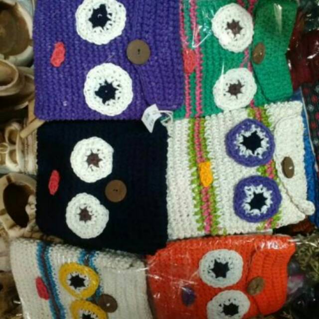 Tas rajut kotak burung hantu