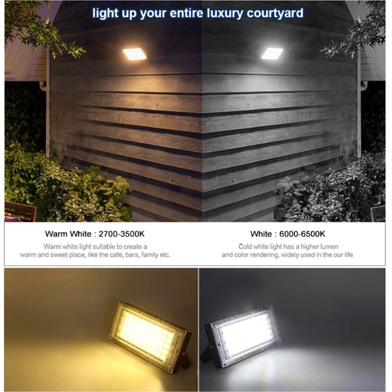 Lampu LED SOROT 50W 50watt FLOODLIGHT Tembak Taman 50 w watt Outdoor tipis terang Putih Kuning Rgb