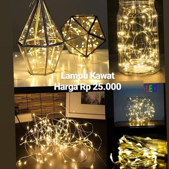 TURUN HARGA Kawat Lampu  Gold Dekorasi  Hiasan  Lampu  kawat 