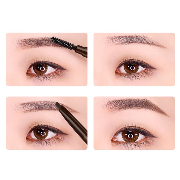 DNM 2 In 1 Brow Definer Pencil Drawing Eyebrow / Pensil Alis Putar Otomatis Eyebrow Waterproof / TS-7