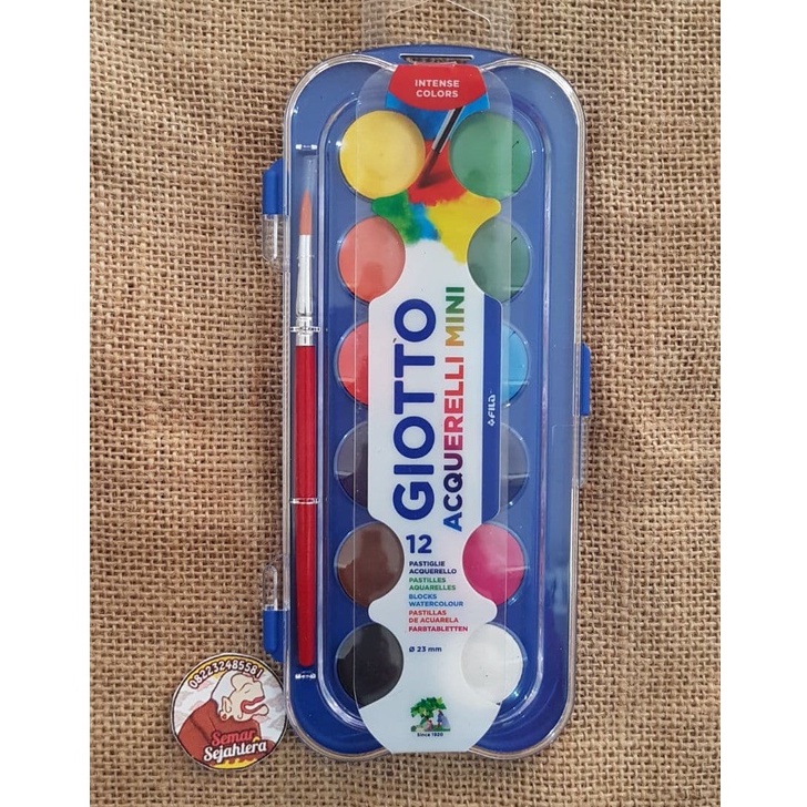

[SET] CAT AIR / WATER COLOUR GIOTTO ACQUERELLI MINI 12 WARNA WATER COLOR 352300^