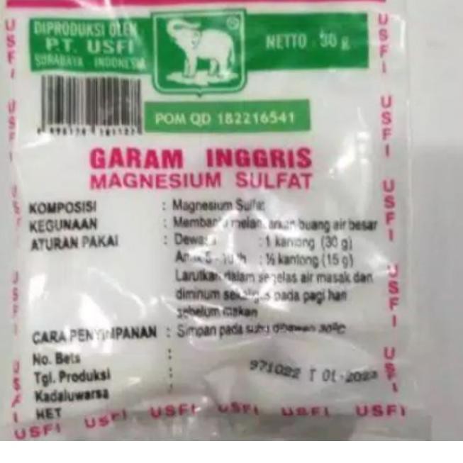 Menjual Garam inggris cap gajah 30 gr trims..