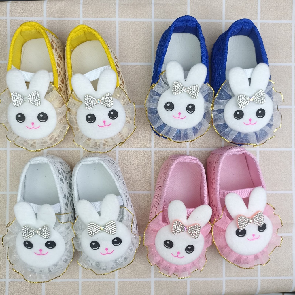 mandirishoestore-SEPATU PREWALKER ANAK PEREMPUAN BONEKA KELINCI 0-12 BULAN FPY12