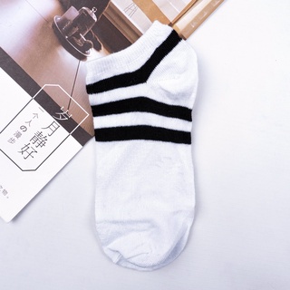 SF - Kaos Kaki Ankle Cute Kaos Kaki Pendek Polos dan Motif Semata Kaki Import Murah Motif Polos-STRIPE HITAM