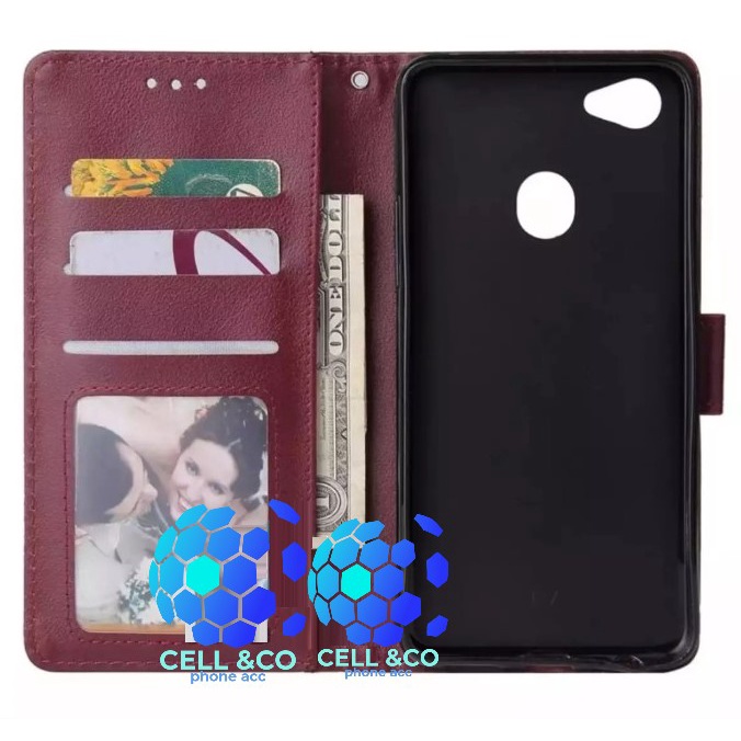 OPPO F7 CASE FLIP WALLET LEATHER KULIT PREMIUM SARUNG BUKA TUTUP FLIP CASE OPPO F7