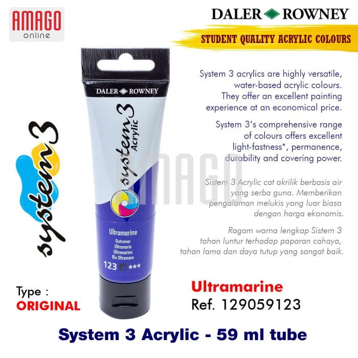 

Star Daler-Rowney - System 3 Acrylic 59 Ml - Ultramarine - 129059123 Promo