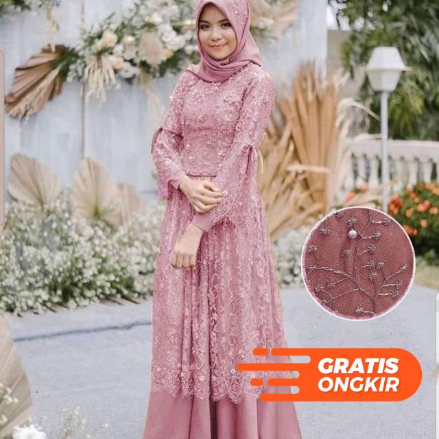 Pefira Dress Gamis Remaja Kekinian Syar I Terbaru Modern Muslim Drees Wanita Murah Polos Fashion Nai