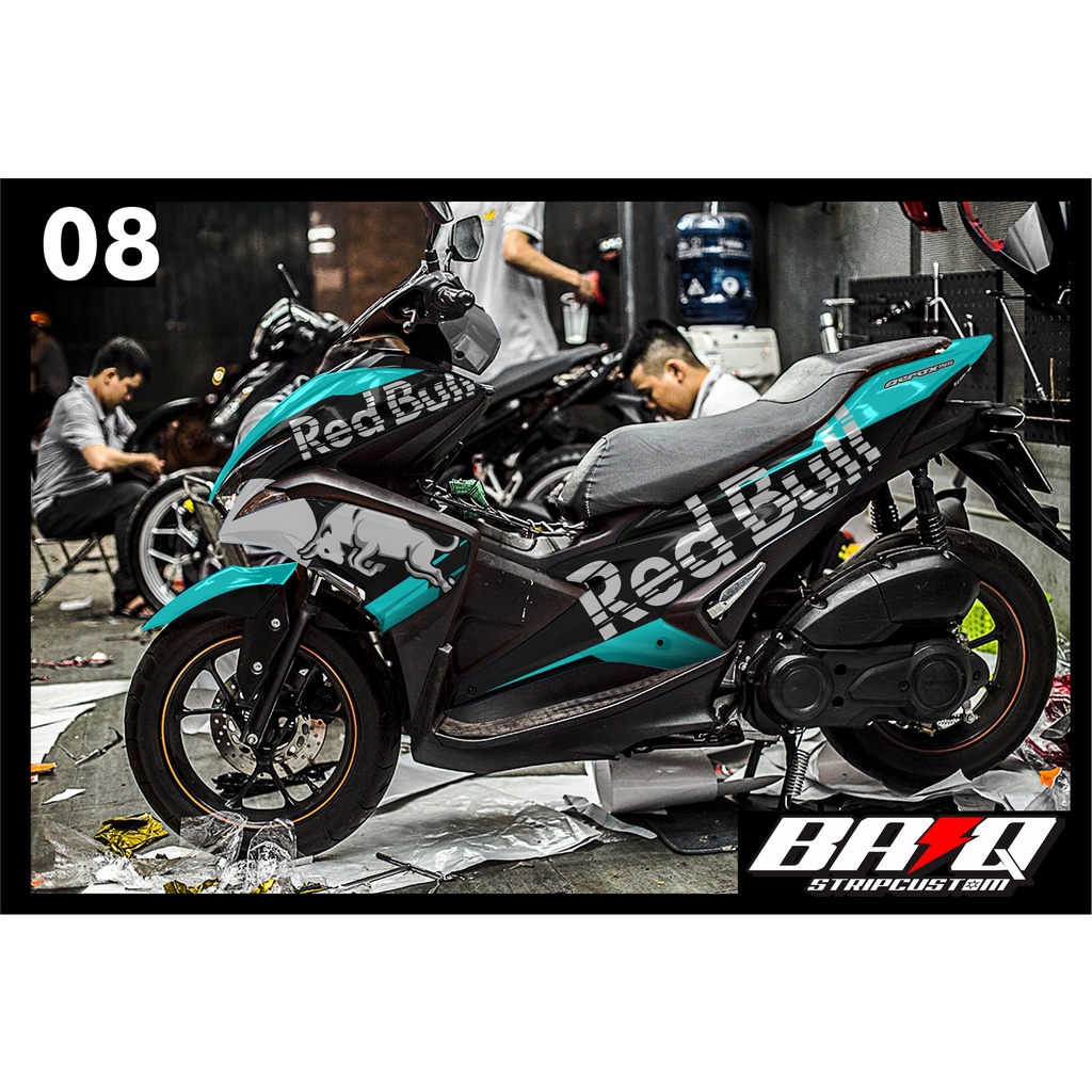 STIKER Decal Yamaha Aerox 155 old New - DECAL FULL BODY AEROX 155 OLD Motif Red Bull Costom 08