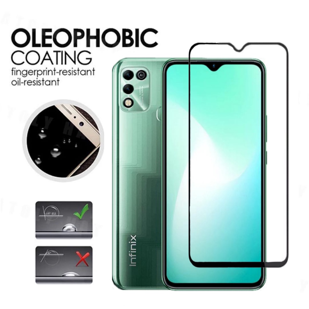 PROMO Tempered Glass INFINIX HOT 11 PLAY -NEW HOT anti gores Layar FULL COVER Black Premium / Anti Gores Kaca / Screen Protector FULL Screen INFINIX HOT Series