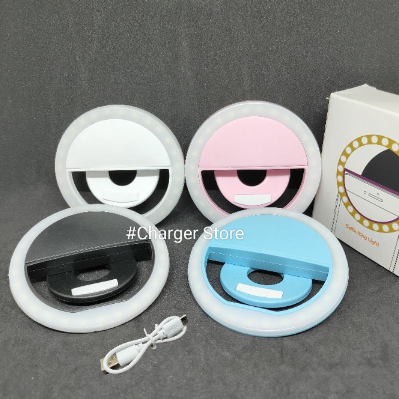 Ring Light Selfie LED Lampu Ringlight Jepit Live Flash Kamera