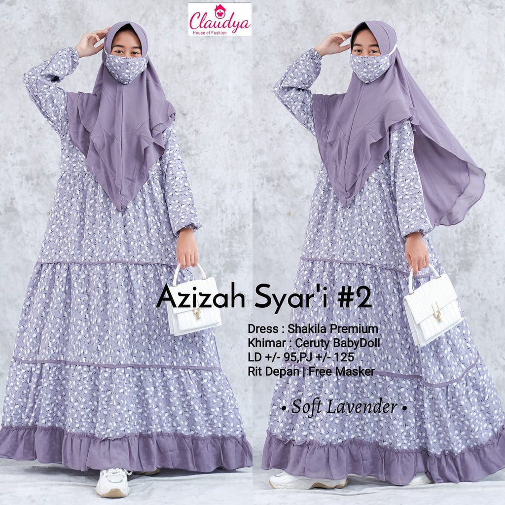 AZIZAH SYAR'I #2 GAMIS ANAK CERUTY POLKADOT ORI CLAUDYA