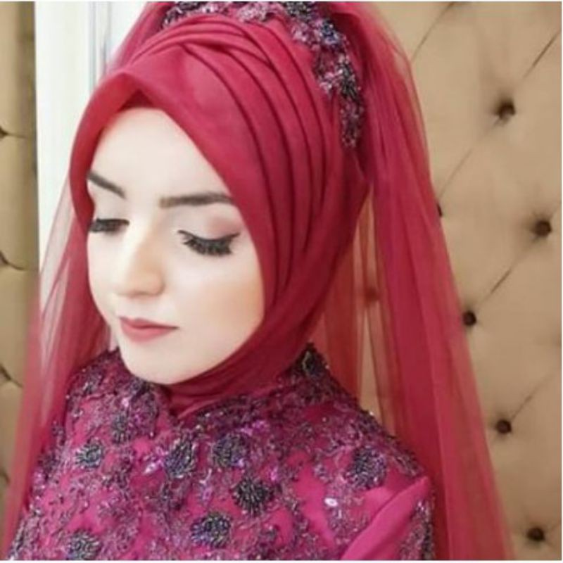 Hijab turki/hijab pengantin/jilbab pengantin/jilbab pesta