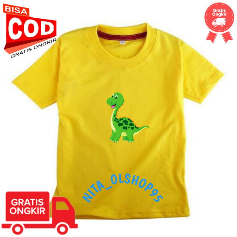 baju anak karakter lucu, baju anak dinosauros kids