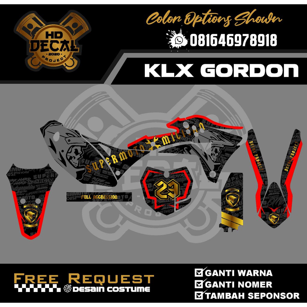 Decal KLX Gordon Decal klx bf /dtracker/klx150/gordon Full Body Design Custom