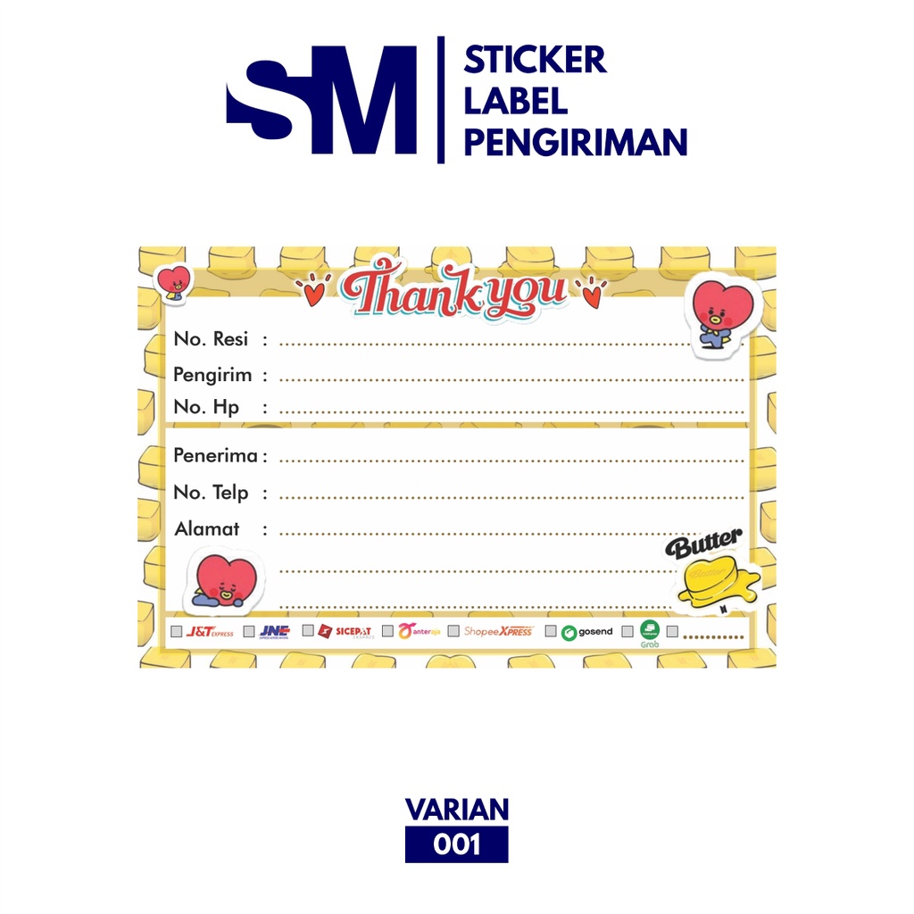 Stiker Label Pengiriman / Stiker Alamat Sticker Pengiriman Paket / Stiker Pengiriman-001