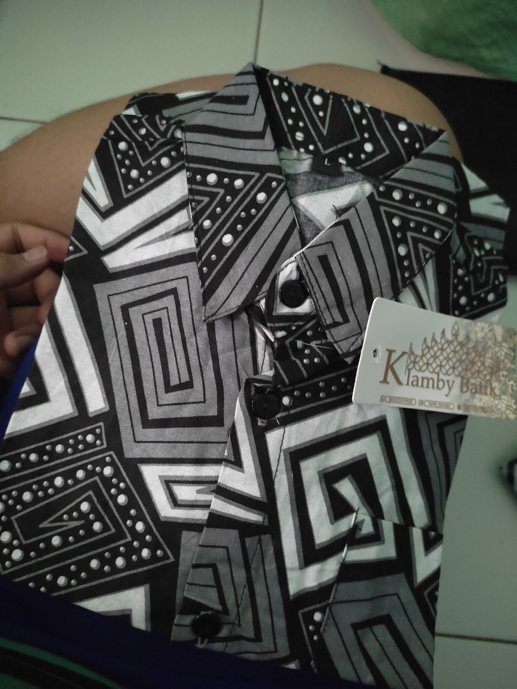 Couple Batik Ayah Anak Motif Mozaik Abu Size Anak Terlengkap