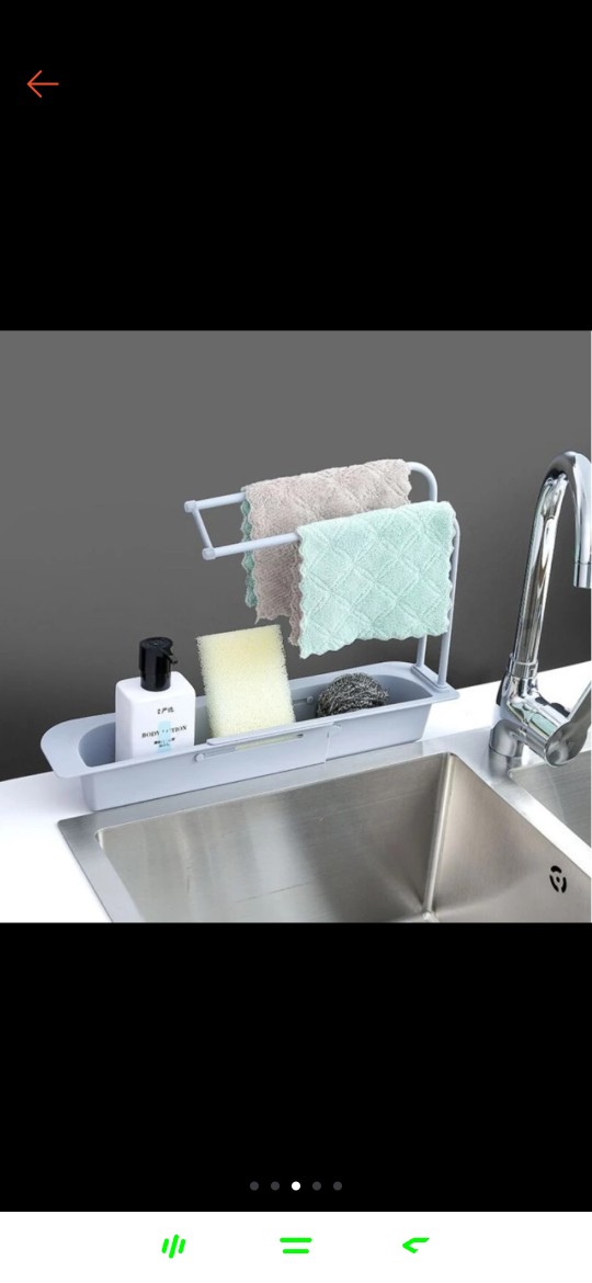 Rak Dapur / Rak Wastafel Penyimpanan Botol Sabun Spons Gantungan Handuk