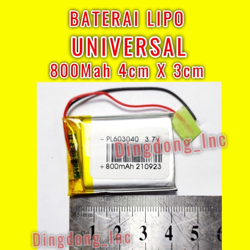 BATERAI LIPO 800 MAH UNIVERSAL BATRE LITHIUM POLIMER SPEAKER DRONE KIPAS 800MAH