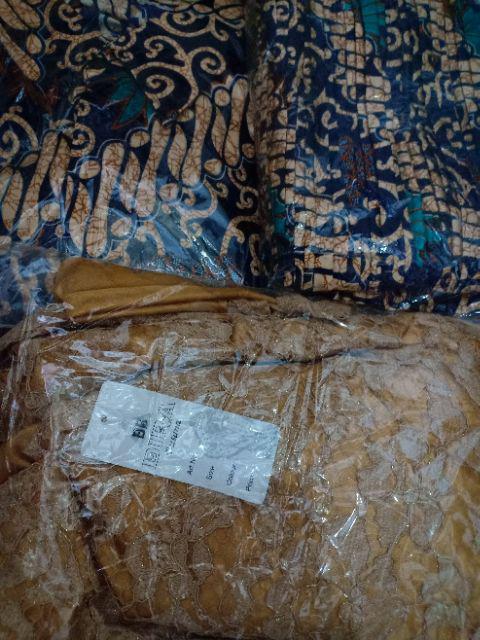 Couple Batik Kenanga Navy/ Rok Prisket Dan Hem