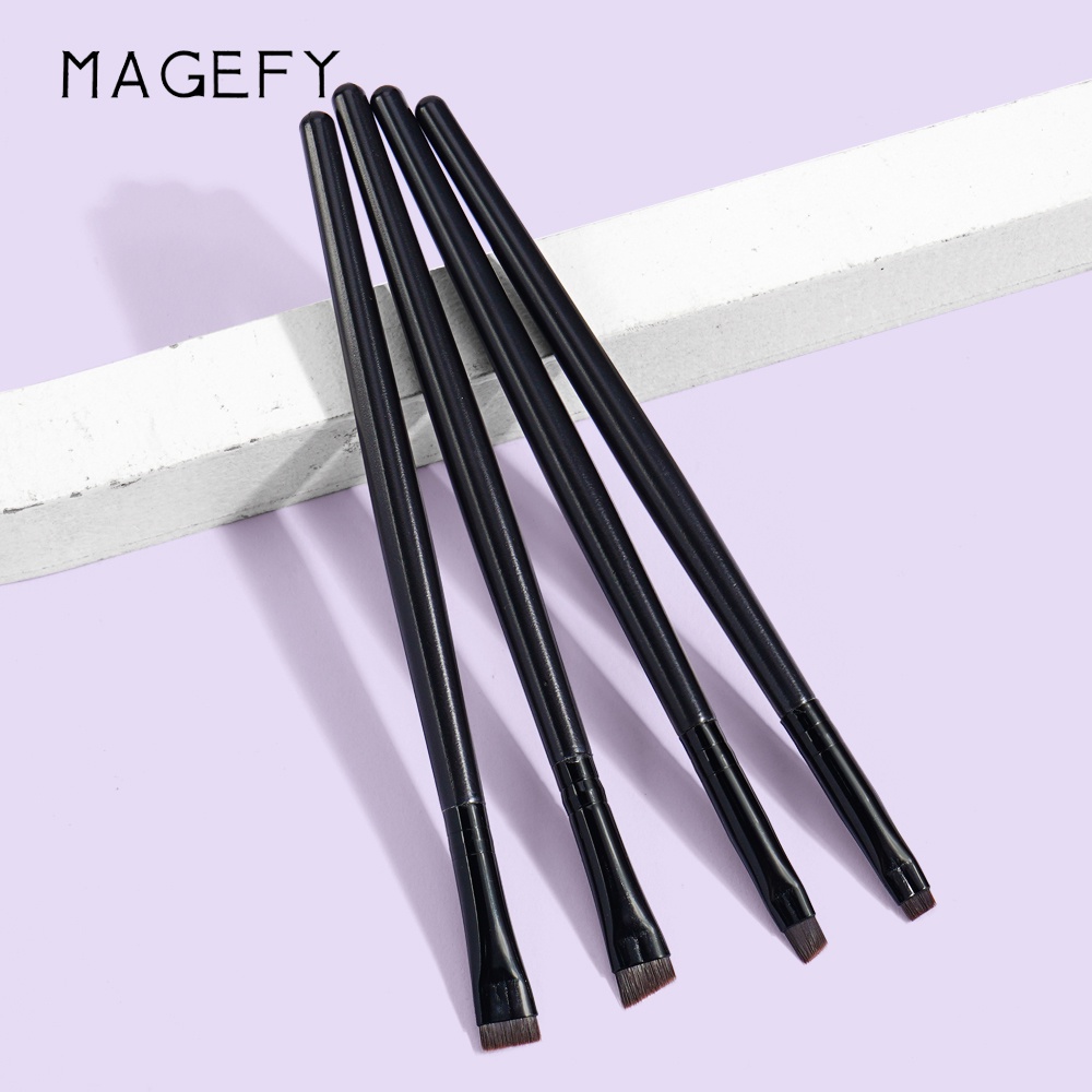 MAGEFY 4Pcs Kuas Alis/Eyeliner Profesional Brush Alat Makeup Kuas Eyeliner/Kuas Alis Hitam Kuas Eyebrow 51174