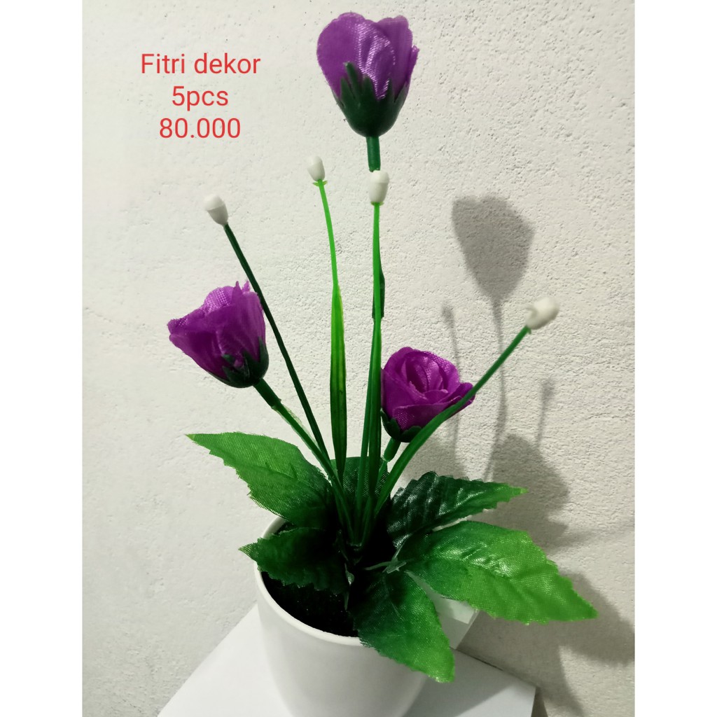 bunga nene artifisial lengkap dengan pot-hiasan meja ruang tamu dan kantor