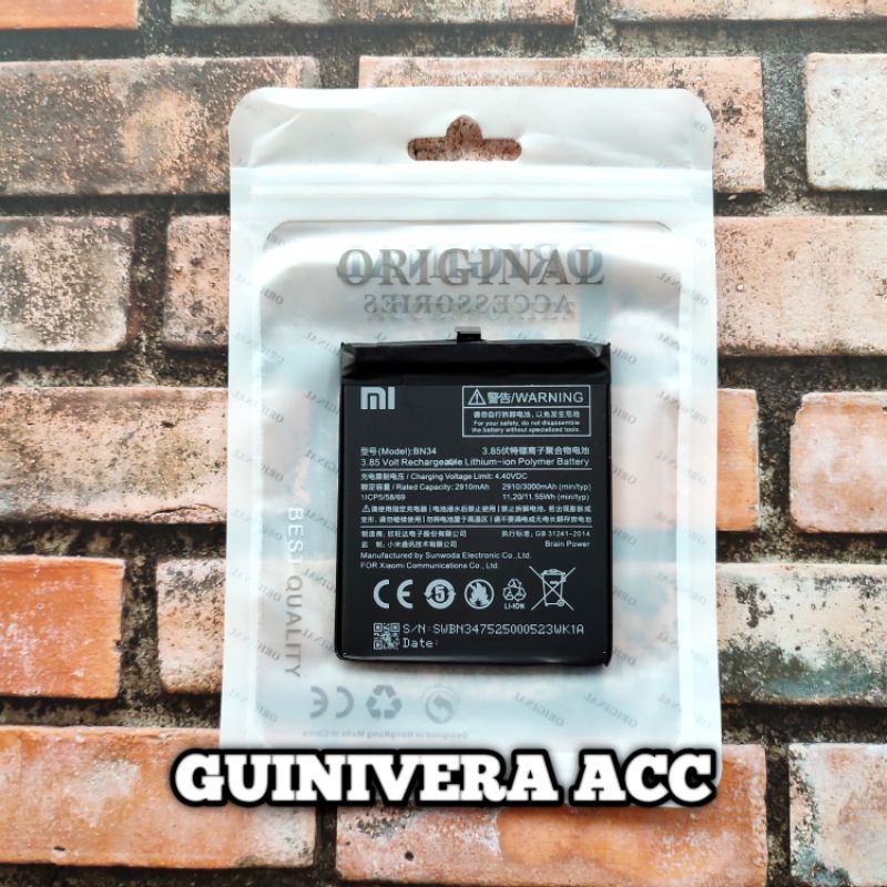 BATRE BATERAI XIAOMI REDMI 5A BN34 / BATTERY BATERAI / XIAOMI BN34 BN 34 / XIAOMI REDMI 5 A
