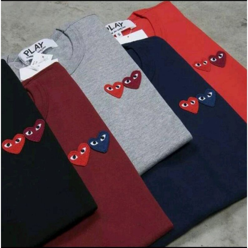 Kaos lengan panjang Play CDG double logo
