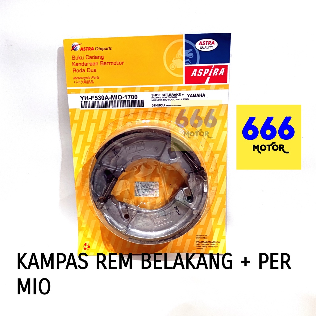 KAMPAS REM BELAKANG + PER MIO (YH-F530A-MIO-1700) MIO SPORTY MIO M3 XEON 125 VIXION JUPITER MX VEGA ZR ASPIRA (ASLI)