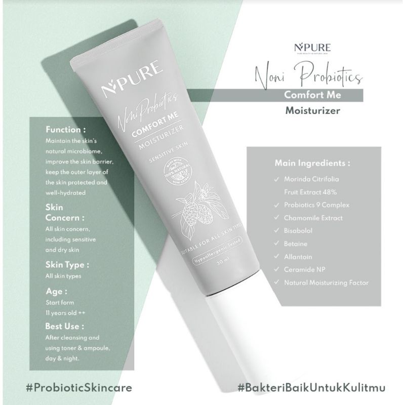 NPURE NONI PROBIOTICS &quot;COMFORT ME&quot; MOISTURIZER