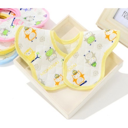 Celemek Kain Bulat - Slabber Bayi Bentuk Bulat - Celemek Makan Bayi - Bib Bentuk Bulat - Baby Slabber