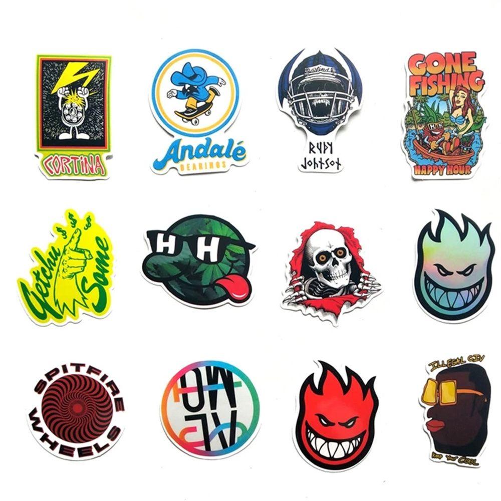 Stiker Logo Merek Agustina Multi Use Skateboard Decals Laptop Graffiti Stiker Alat Tulis Sticker Stiker