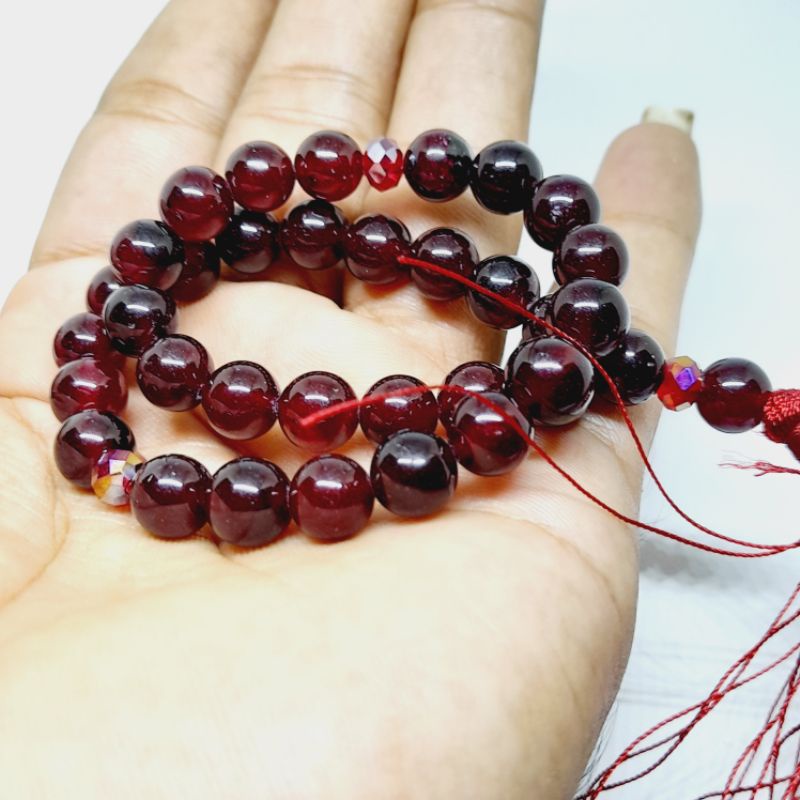 TASBIH BATU RUBY BURMA 8MM 33BUTIR ORIGINAL