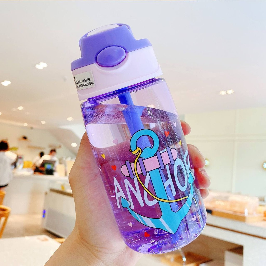 ASK | Botol Minum Anak Ocean World dengan Sedotan Motif Animal Sea Country BPA FREE ANTI BOCOR 480ml (B818) Free Kardus BT04