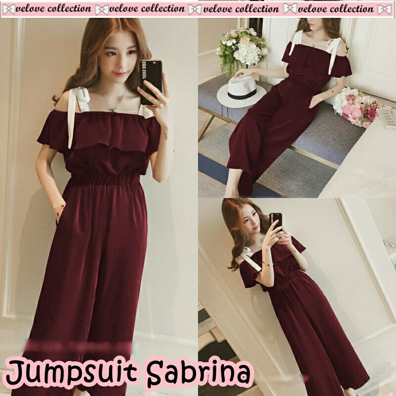 023 JUMPSUIT SABRINA BAJU WANITA ATASAN DEWASA MURAH CEWEK KEKINIAN GROSIR TANAH ABANG
