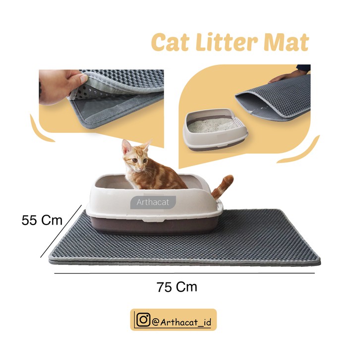 Eva Double Layer Cat Litter Mat 55*75cm - KESET PASIR KUCING