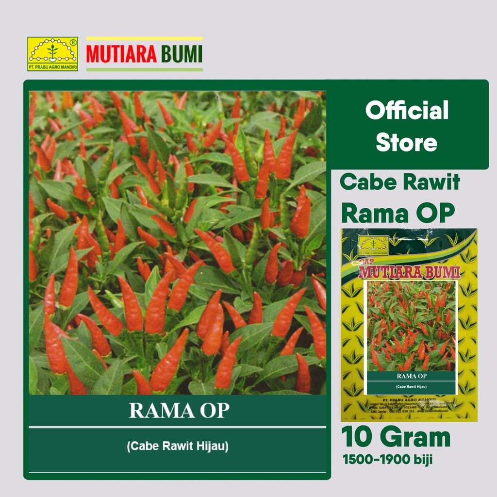BENIH CABE RAWIT HIJAU RAMA 10 GRAM ISI 1500-1900 BIJI ORIGINAL CAP MUTIARA BUMI