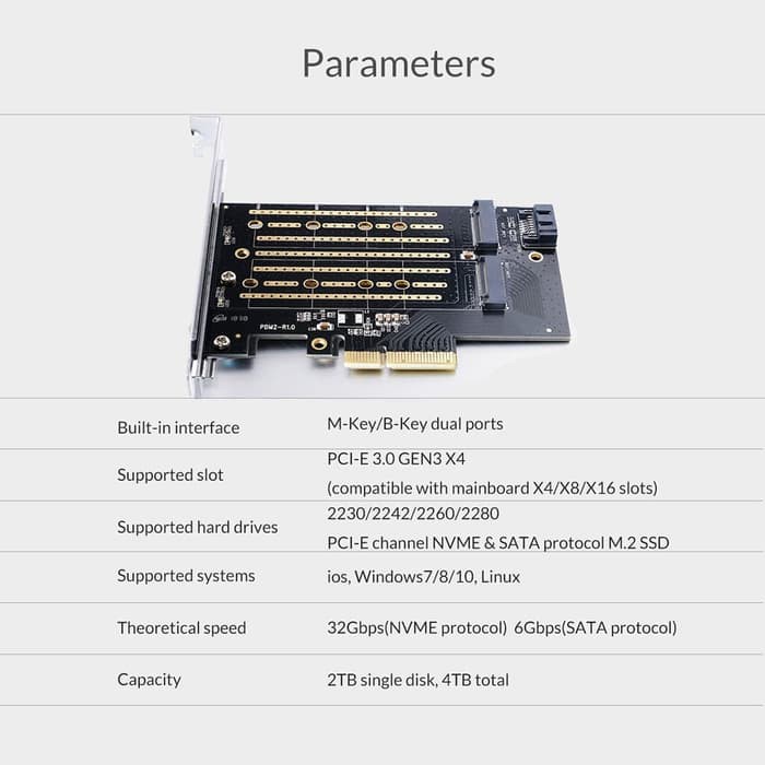 PCI Express M.2 NVME Card Orico PDM2 - Pcie M2 Nvme