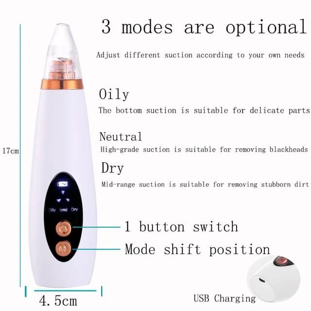 Penghilang Jerawat Komedo Titik Hitam Remover Alat Kecantikan Aspirateur Kulit